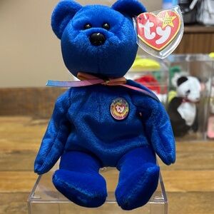 TY Beanie Baby - CLUBBY 1 the Royal Blue Bear (8.5 inch) Vintage & Retired